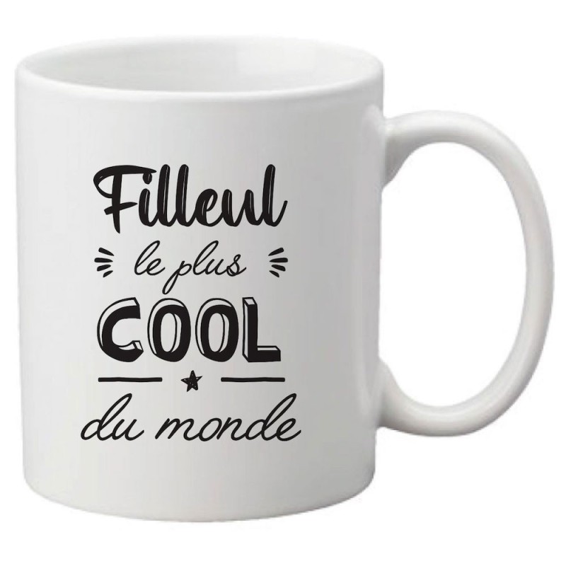 Mug tasse céramique imprimé citation Humour Filleul le plus cool du monde