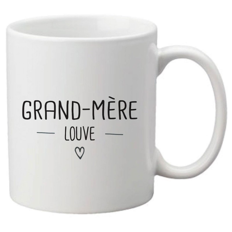 Mug tasse céramique imprimé citation humour fête des grands mères Grand mere louve