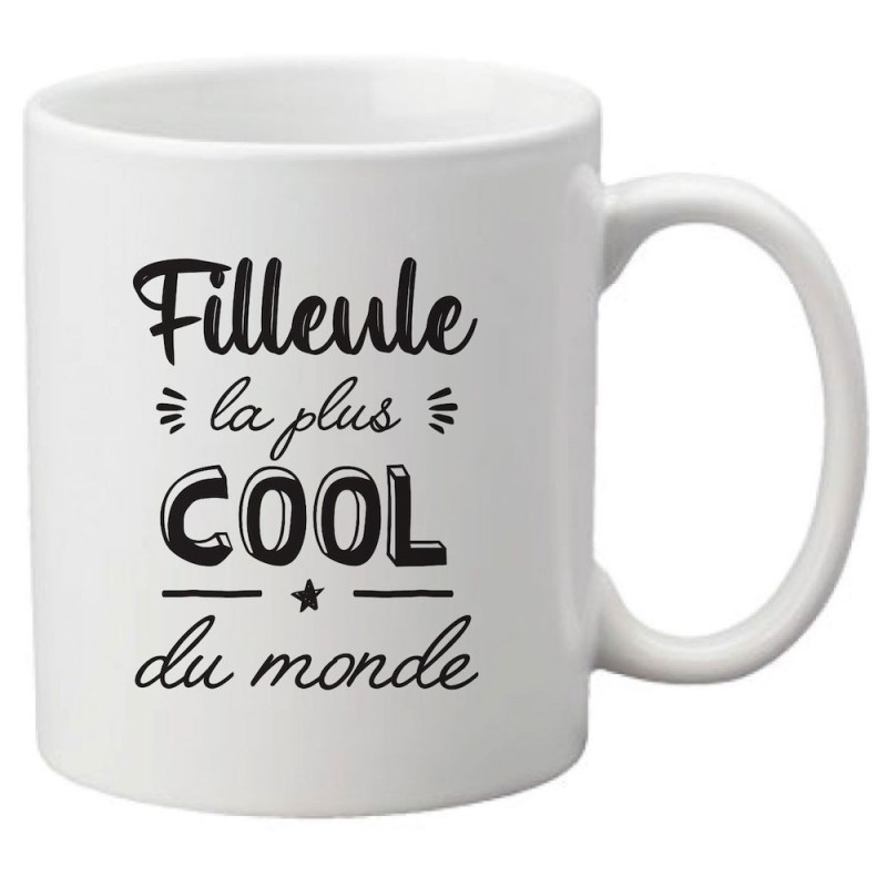 Mug tasse céramique imprimé citation Humour Filleule la plus cool du monde