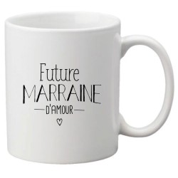 Mug tasse céramique imprimé citation Future marraine d'amour