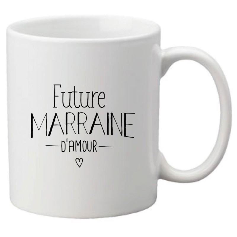 Mug tasse céramique imprimé citation Future marraine d'amour