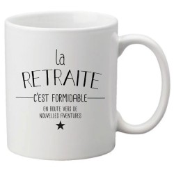 Mug tasse céramique imprimé citation Humour Le retraite c'est formidable en route vers de nouvelles aventures