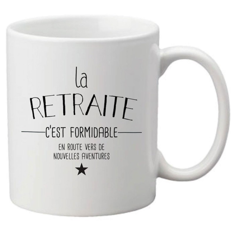 Mug tasse céramique imprimé citation Humour Le retraite c'est formidable en route vers de nouvelles aventures