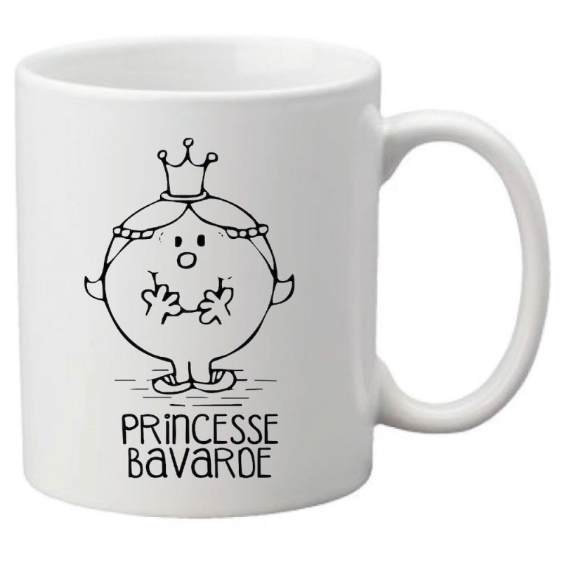 Mug tasse céramique imprimé citation Princesse bavarde