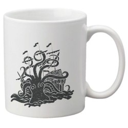 Mug tasse céramique imprimé illustration Pieuvre Moby Dick