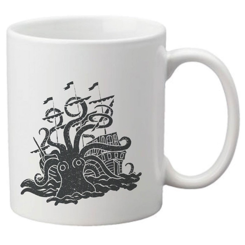 Mug tasse céramique imprimé illustration Pieuvre Moby Dick