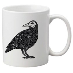 Mug tasse céramique imprimé illustration Corbeau tattoo