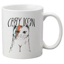 Mug tasse céramique imprimé illustration Chat rock'n'roll