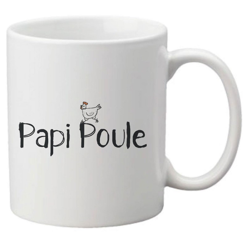 Mug tasse céramique imprimé illustration Citation humour Papi poule