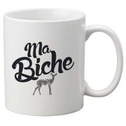 Mug tasse céramique imprimé illustration Citation humour Ma biche