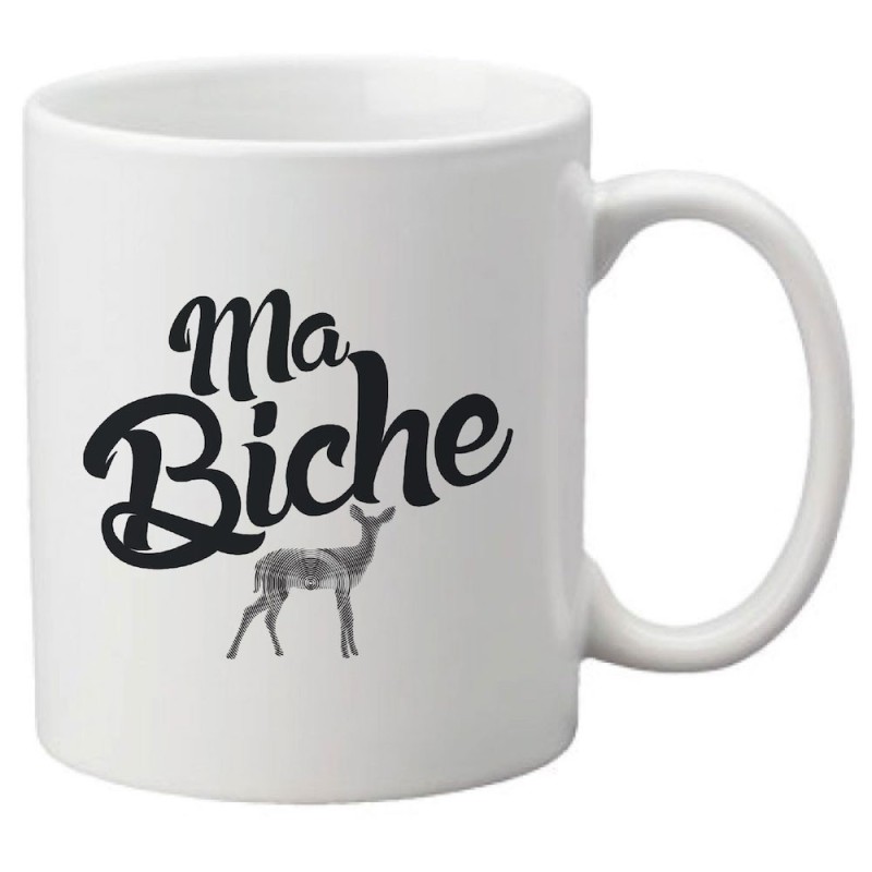 Mug tasse céramique imprimé illustration Citation humour Ma biche