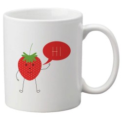 Mug tasse céramique imprimé illustration Fraise