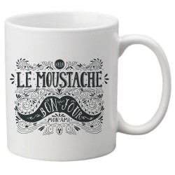 Mug tasse céramique imprimé illustration Moustache