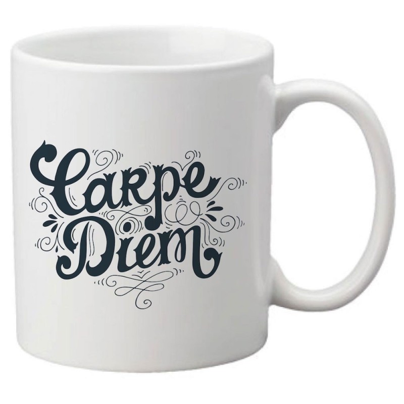 Mug tasse céramique imprimé illustration citation Carpe diem