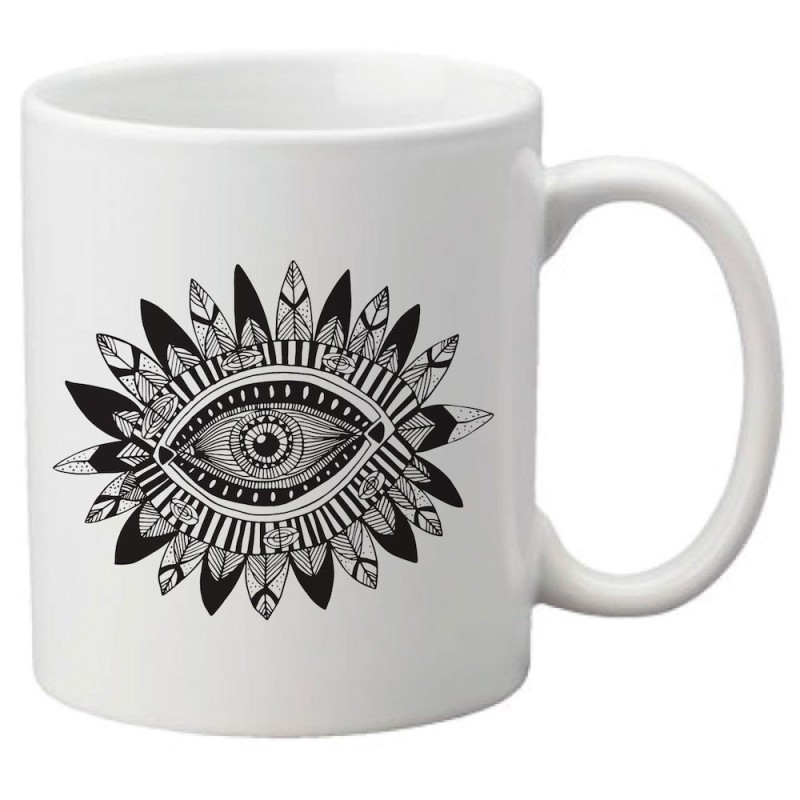 Mug tasse céramique imprimé illustration citation illustration Oeil bohème