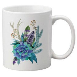 Mug tasse céramique imprimé illustration citation illustration Fleur bohème