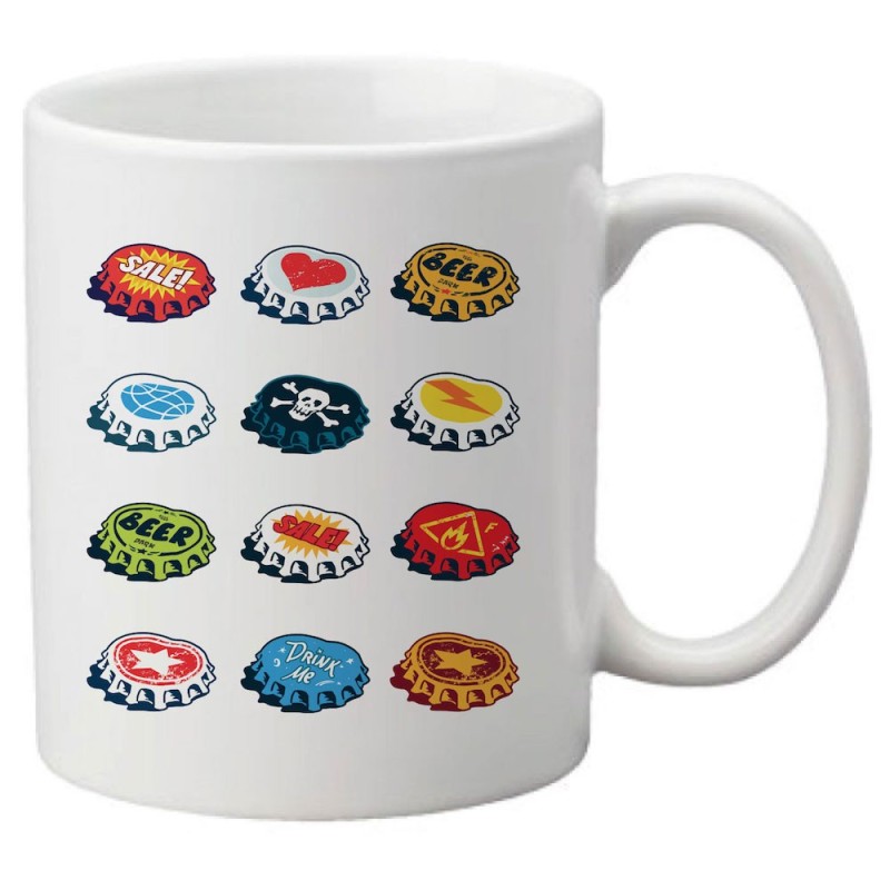Mug tasse céramique imprimé illustration citation illustration Capsule biere pop art