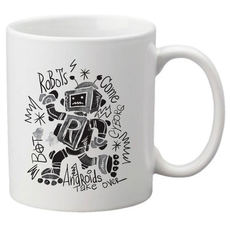 Mug tasse céramique imprimé illustration citation illustration Robot