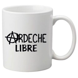Mug tasse céramique imprimé illustration citation Ardeche libre