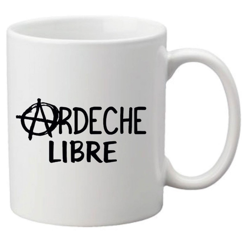 Mug tasse céramique imprimé illustration citation Ardeche libre