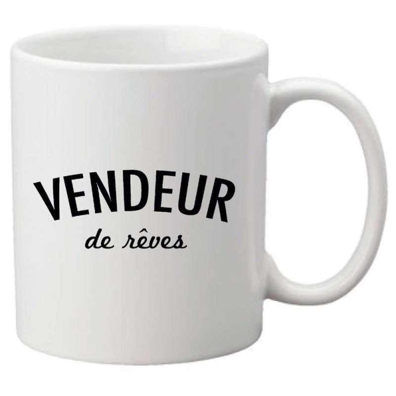 Mug tasse céramique imprimé illustration citation Vendeur de reves