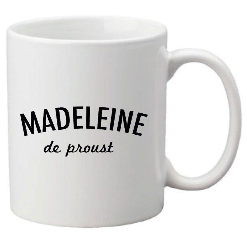 Mug tasse céramique imprimé illustration citation Madeleine de proust