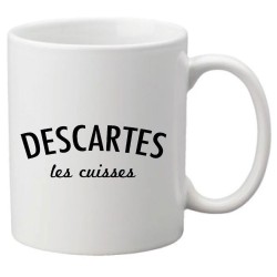 Mug tasse céramique imprimé illustration citation Descartes les cuisses