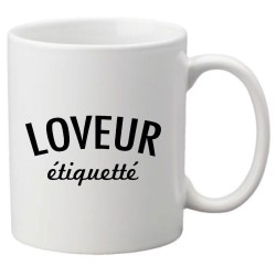 Mug tasse céramique imprimé illustration citation Loveur étiquetté