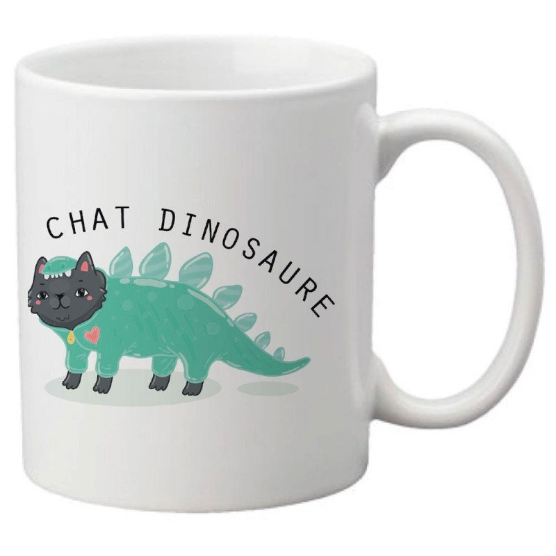 Mug tasse céramique imprimé illustration citation Chat dinosaure