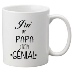 Mug tasse céramique imprimé illustration citation J'ai un papa trop génial