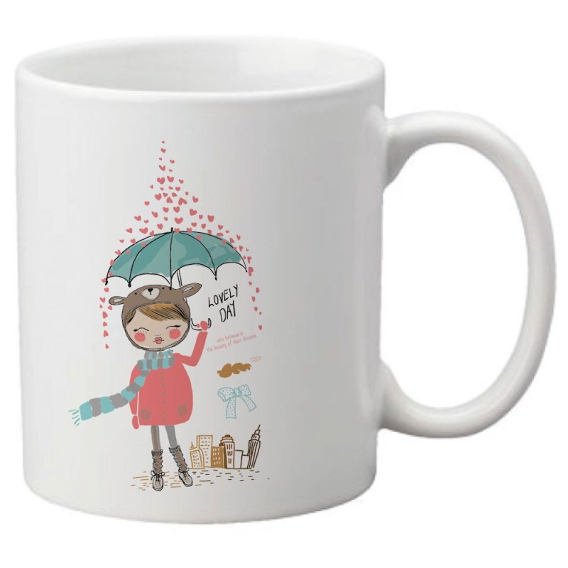 Mug tasse céramique imprimé illustration citation Lovely day