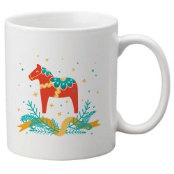 Mug tasse céramique imprimé illustration citation Scandinave poney