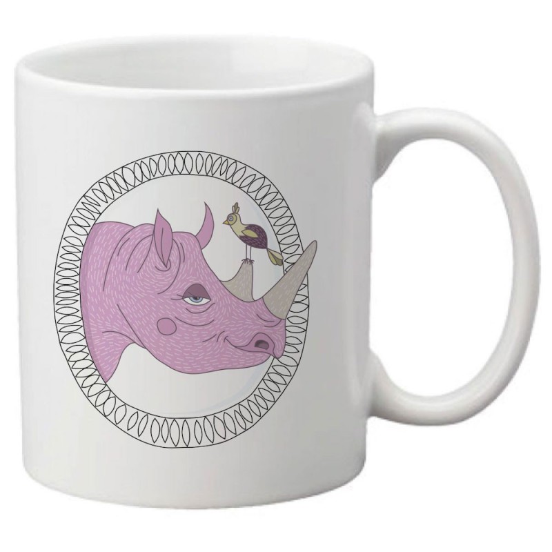 Mug tasse céramique imprimé illustration citation art Rhinocéros