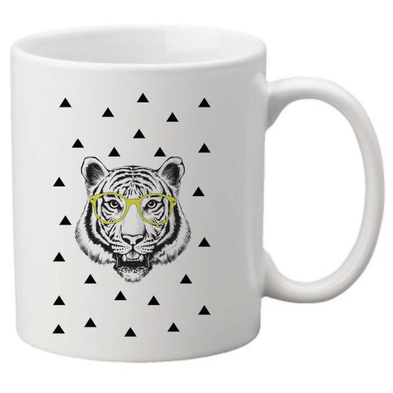 Mug tasse céramique imprimé illustration citation Tigre lunette