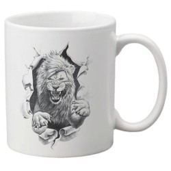 Mug tasse céramique imprimé illustration citation Lion