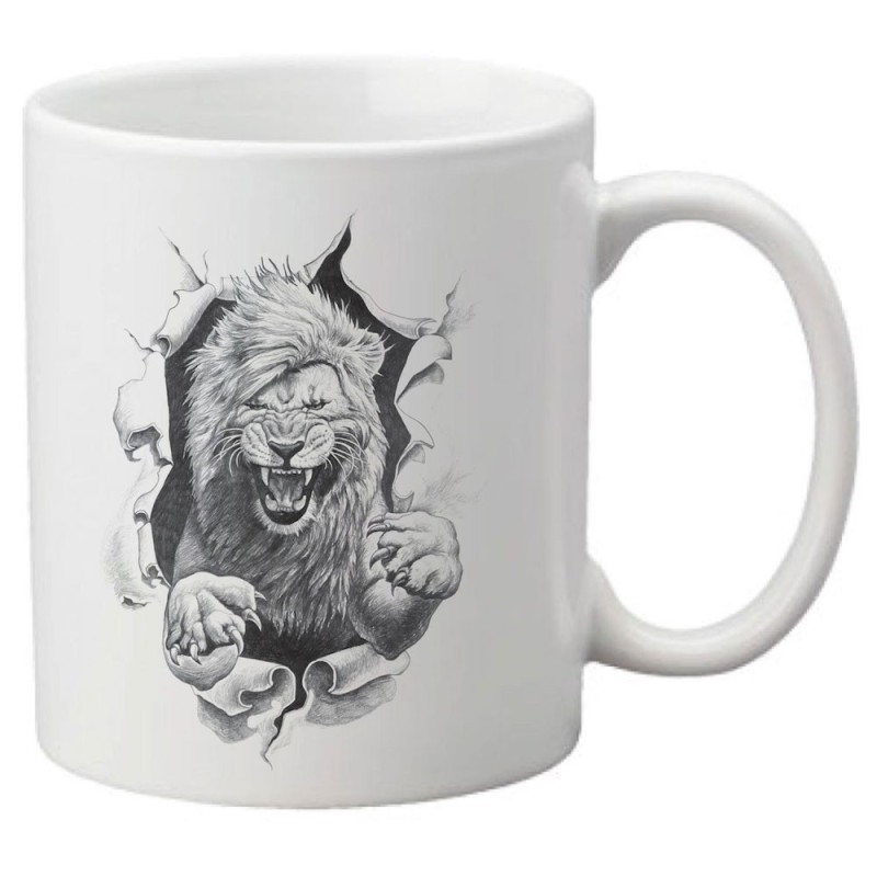 Mug tasse céramique imprimé illustration citation Lion