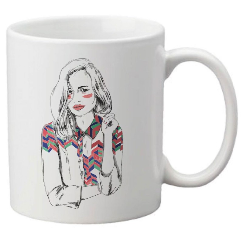 Mug tasse céramique imprimé illustration citation art femme