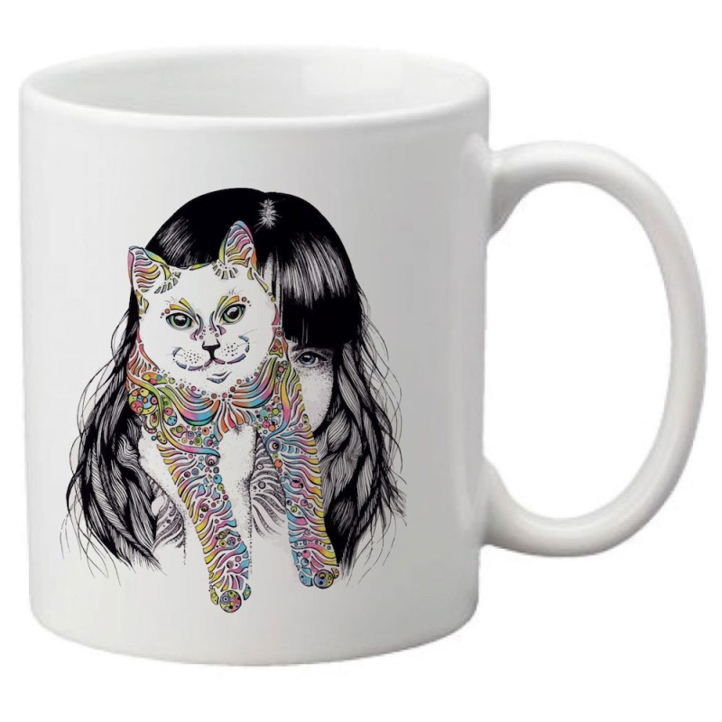 Mug tasse céramique imprimé illustration citation Chat