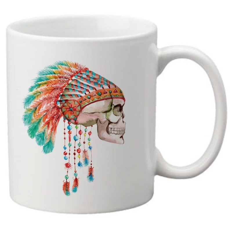 Mug tasse céramique imprimé illustration citation crâne indien