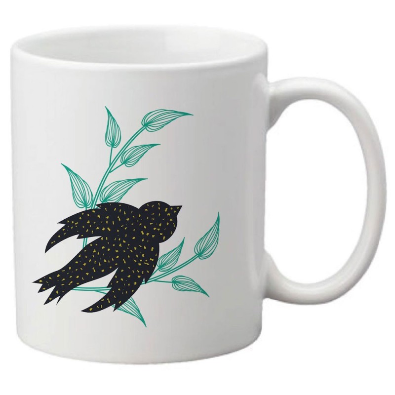 Mug tasse céramique imprimé illustration citation Oiseau