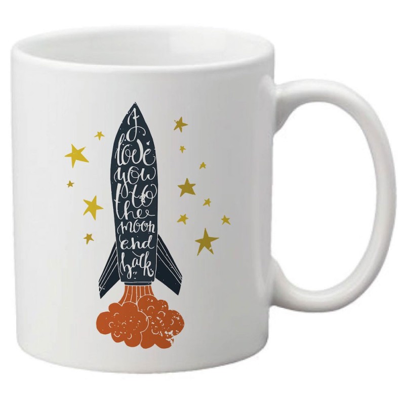 Mug tasse céramique imprimé illustration citation Fusée espace