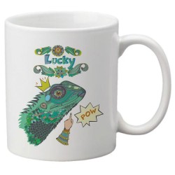 Mug tasse céramique imprimé illustration citation lézard