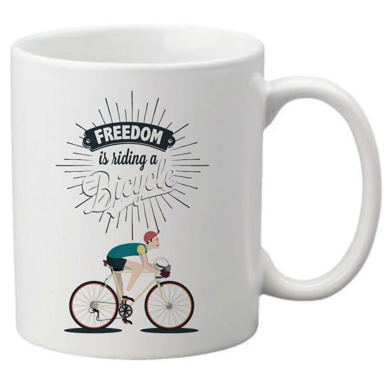 Mug tasse céramique imprimé illustration citation  Vélo cycliste