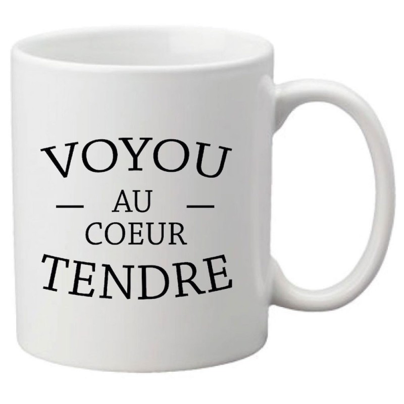 Mug tasse céramique imprimé illustration citation Voyou au coeur tendre