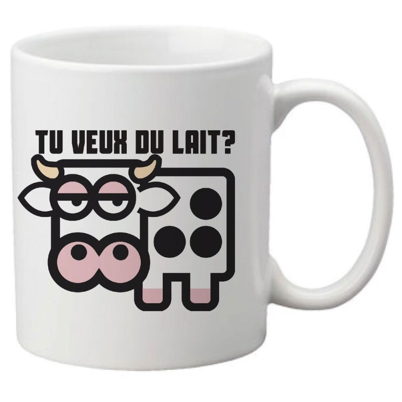 Mug tasse céramique imprimé illustration citation Vache