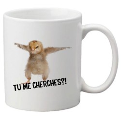 Mug tasse céramique imprimé illustration citation Tu me cherches ? poussin