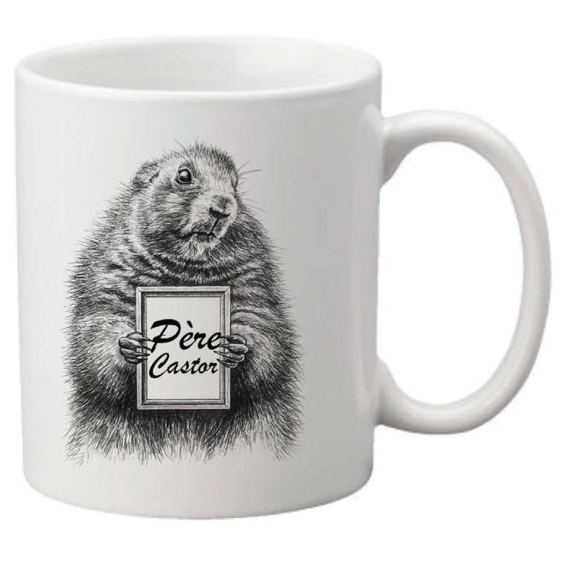 Mug tasse céramique imprimé illustration citation Père castor