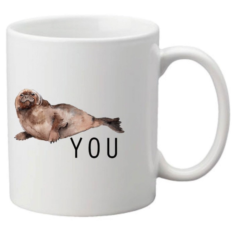Mug tasse céramique imprimé illustration citation illustration phoque you