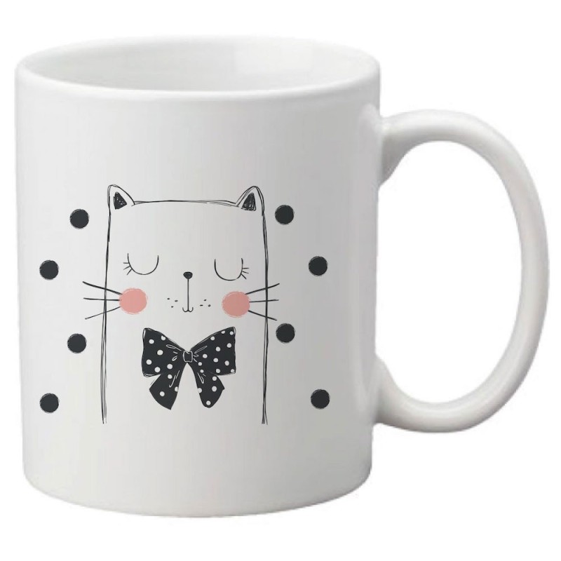 Mug tasse céramique imprimé illustration citation illustration chat