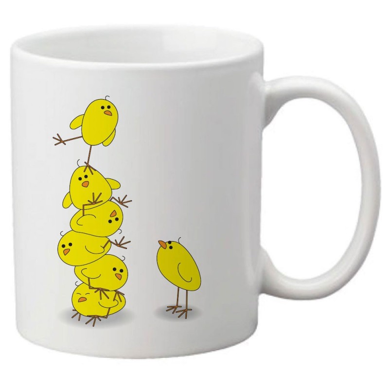 Mug tasse céramique imprimé illustration citation illustration poussin